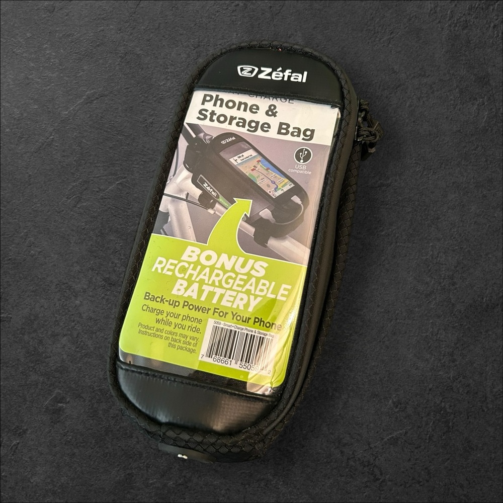 Smart Charge Bike Phone & Storage Bag w/ Bonus Rechargeable Battery – NEW